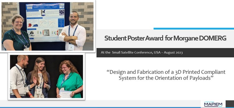 Student Poster Award for Morgane Domerg at SmallSat conference